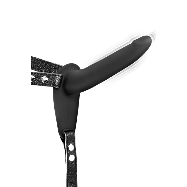 Gode ceinture vibrant noir USB 